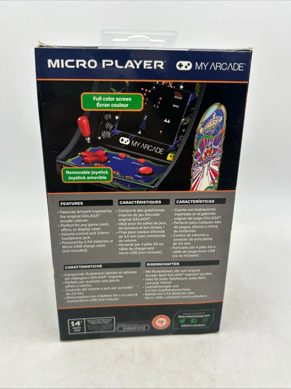 New Galaga Mini Arcade Machine Retro Micro Player Video Game Shooting Game